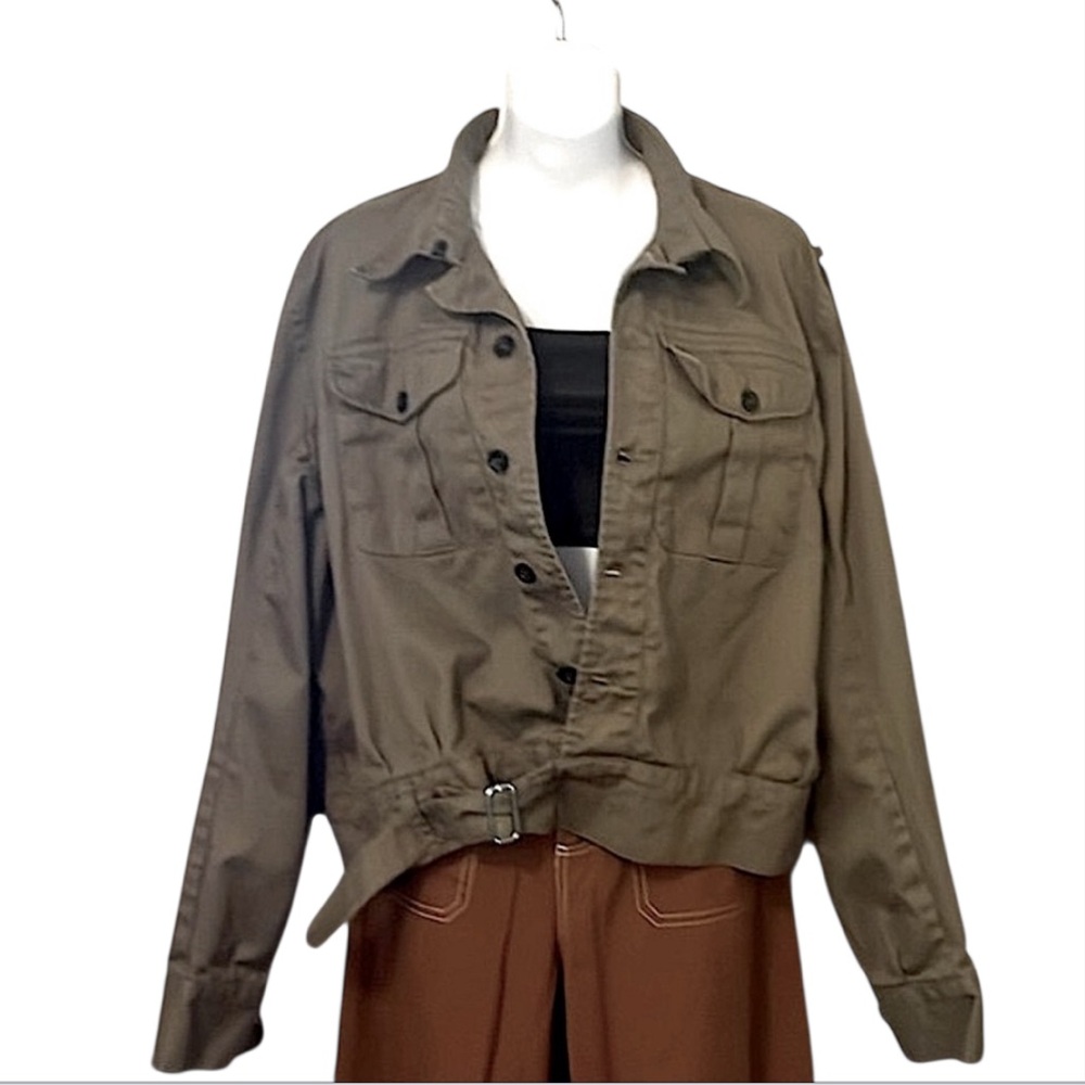 Soldier Of Fortune Olive Green Army Technical Utility Reenactment Jacket Sz M